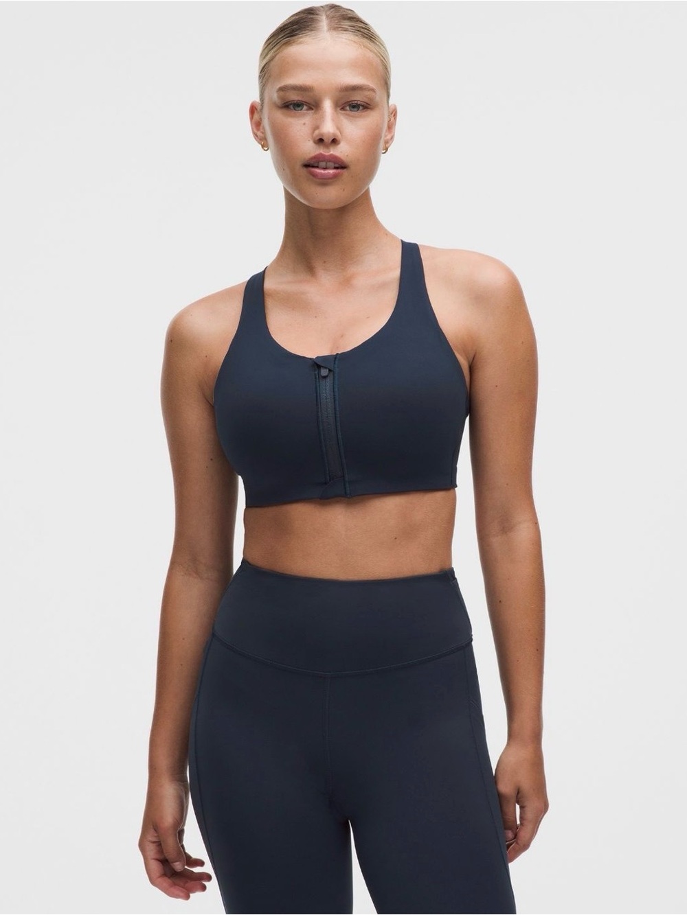 lululemon athletica Front-Zip Sports Bra — True Navy